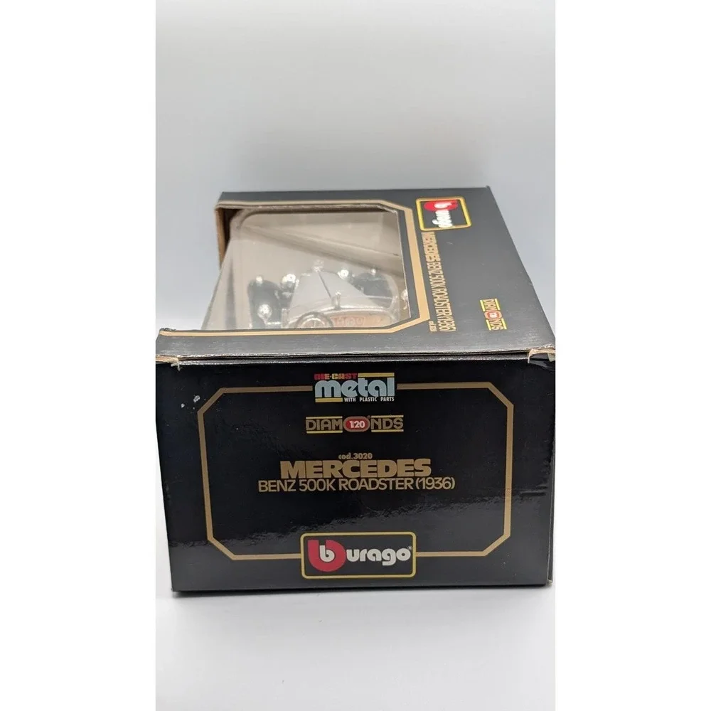 1990s Burago 3020 Mercedes Benz 500K Roadster 1936 Diecast Model Car 1/18 Scale